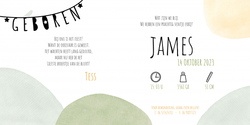 Geboortekaartje James - Cirkel met silhouette jongetje