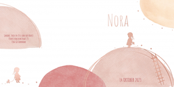 Geboortekaartje Nora - Cirkel met silhouette meisje