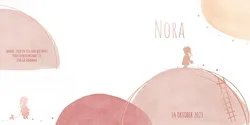 Geboortekaart Nora - Cirkel met silhouette meisje