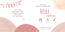 Geboortekaartje Nora - Cirkel met silhouette meisje