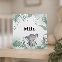 Geboortekaartje Milo - Olifant in de jungle