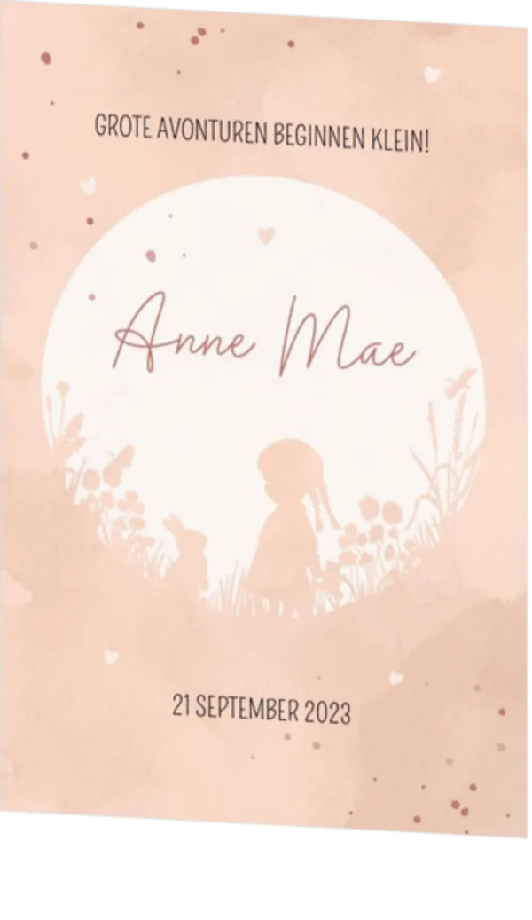 Geboortekaartje Anne Mae - Meisje op avontuur