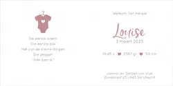 Geboortekaart Louise - Rompertje