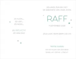 Geboortekaart Raff - Mobile met naam