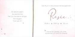 Geboortekaart Rosie - Made with love