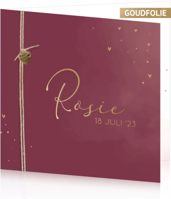 Geboortekaart Rosie - Made with love