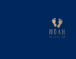 Geboortekaart Noah - Gouden voetjes