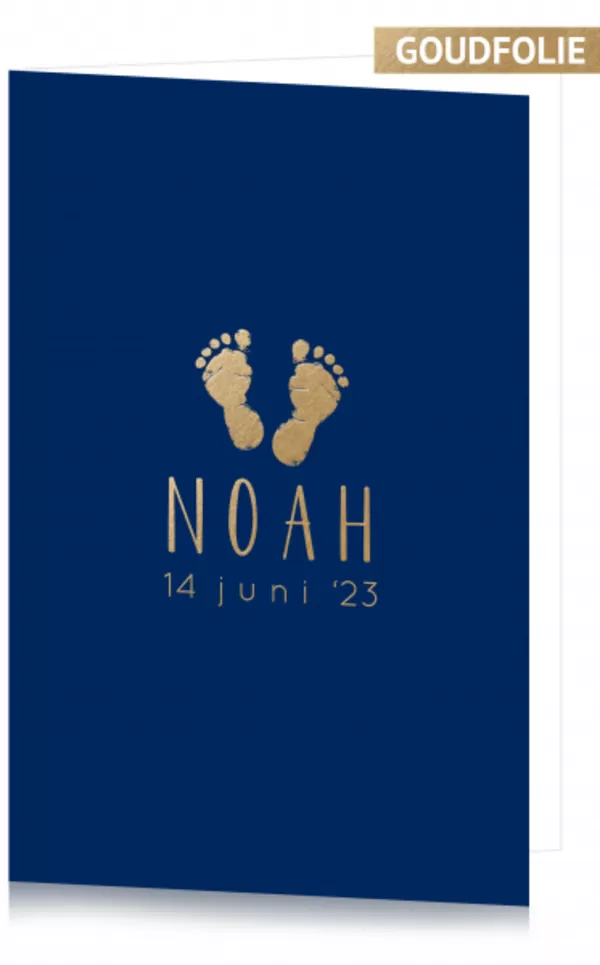 Geboortekaart Noah - Gouden voetjes