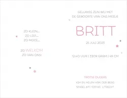 Geboortekaart meisje - Mobile met letters van de voornaam