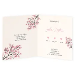 Geboortekaartje roze bloesem Jula