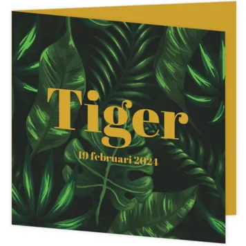 Geboortekaartje jungle vierkant Tiger