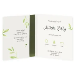 Geboortekaart luiaard groene strik