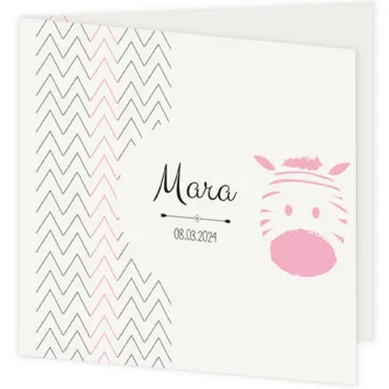 Geboortekaartje zebra Mara