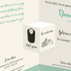 Geboortekaart drieluik stippen - Daan
