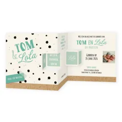 Geboortekaart drieluik tweeling - Tom en Lola