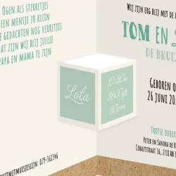 Geboortekaart drieluik tweeling - Tom en Lola
