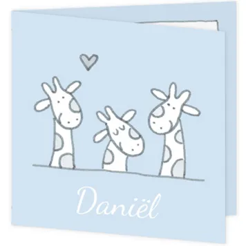 3 girafjes (blauw)