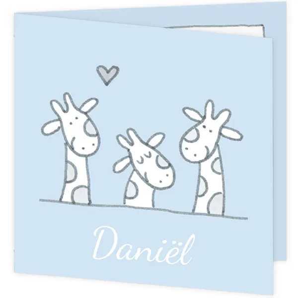 3 girafjes (blauw)