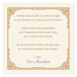 Klassieke babyborrel gouden sierlijst