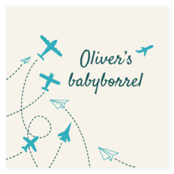 Babyborrelkaartje vliegtuigjes