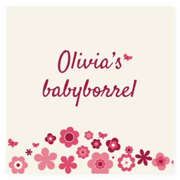 Babyborrelkaartje bloemen
