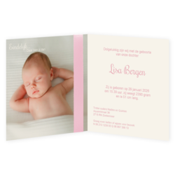 Geboortekaartjes in de kleur Roze - geboortekaartje LC402-M