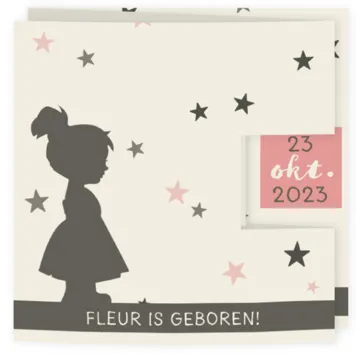 Drieluik silhouet met sterren (meisje)
