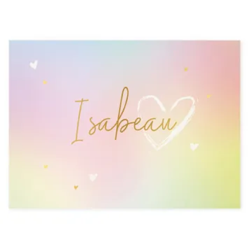 Geboortekaart pastel met goudfolie enkel