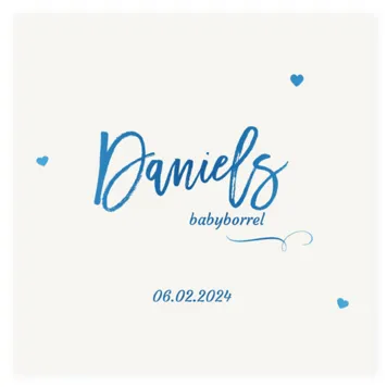 Kraamborrel Daniël met blauwfolie