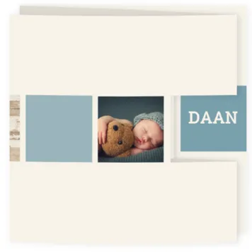 Drieluik blauwe vakjes Daan