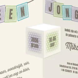 Geboortekaart vlaggetjes hoera een jongen