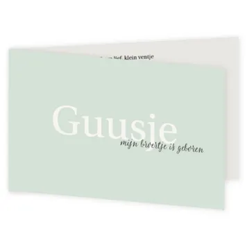 Geboortekaart Guusje groen eenvoud