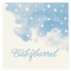 Babyborrel waterverf blauw