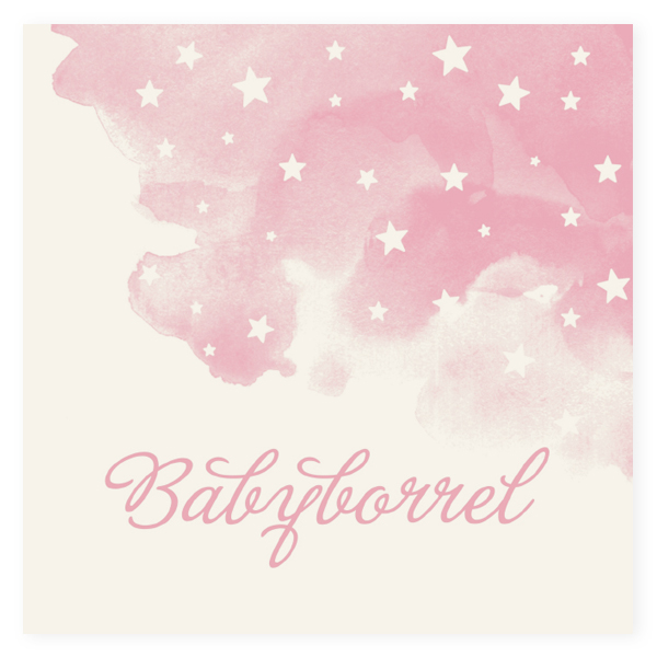 Babyborrel waterverf roze