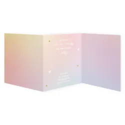 Geboortekaart drieluik pastel goudfolie