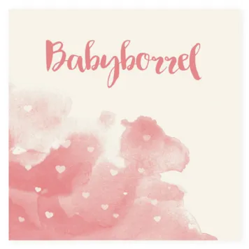 Babyborrelkaart roze waterverf