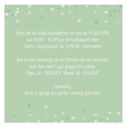 Kraamborrel mint groen