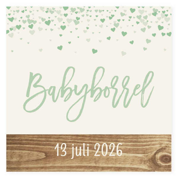 Babyborrel kaartjes & Kraamfeest uitnodigingen - geboortekaartje KB570