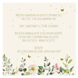 Kraamborrel vlinders en bloemen