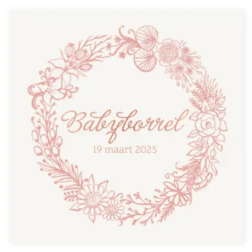 Kraamborrel roze bloemen