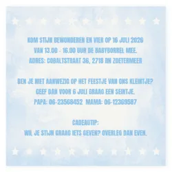 Kraamborrel aquarel blauw