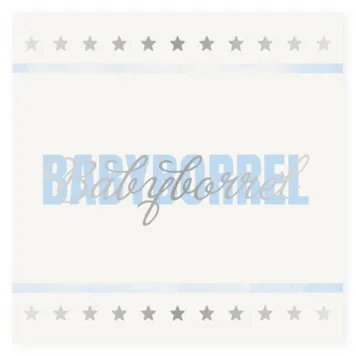 Kraamborrel aquarel blauw