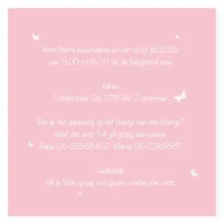 Kraamborrel silhouet vlieger roze
