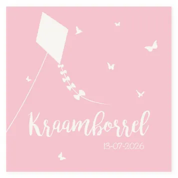 Kraamborrel silhouet vlieger roze