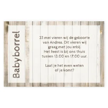 Babyborrel hout