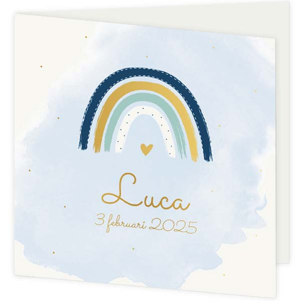 Regenboog geboortekaartjes ontwerpen - geboortekaartje LC676-J