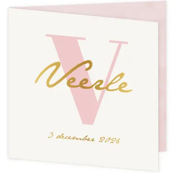 Geboortekaart voorletter meisje