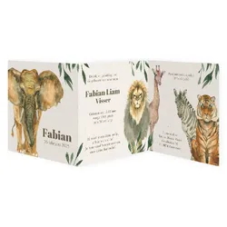 drieluik wilde dieren op structuur papier