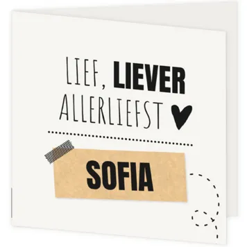 Geboortekaart lief, liever, allerliefst meisje