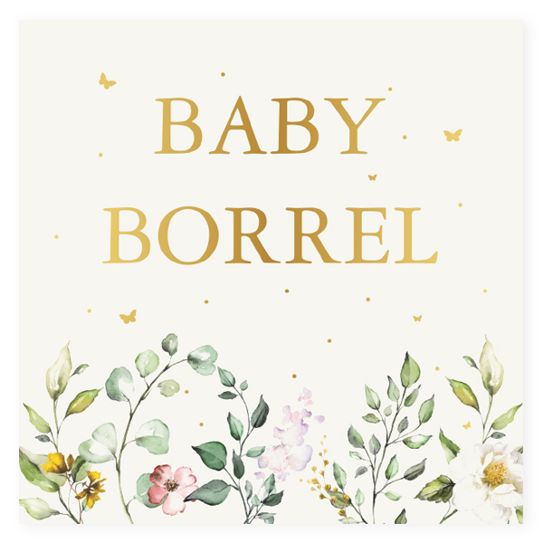 Babyborrel kaartjes & Kraamfeest uitnodigingen - geboortekaartje KB698